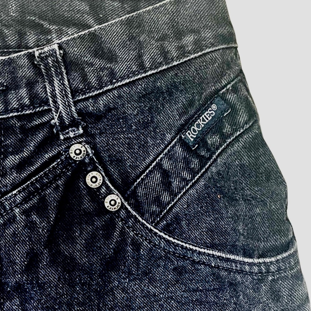 Vintage Rockies Black Western Jeans High Waist Studded V-Yoke Cotton 29/9 34 - Picture 6 of 9
